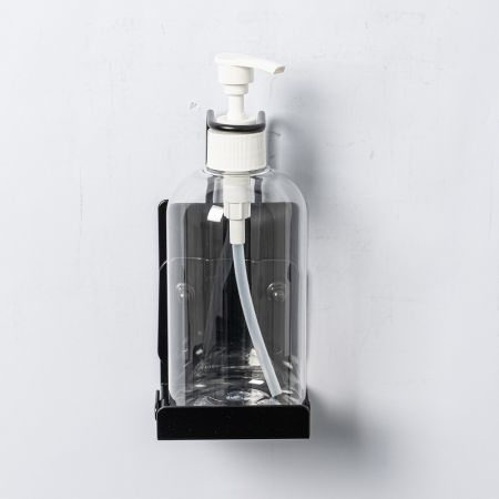 On Wall Or Desk Top Matte Black Single Bottle Holder - Single Hand Wash Bottle Holder